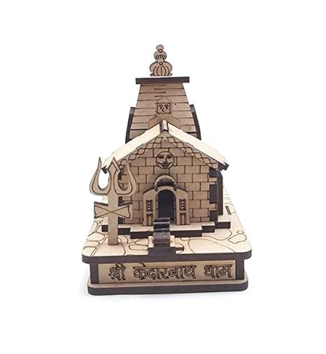 Buy NEOCOLOURS Kedarnath Temple in Wood Brown Colorfull 3D Model Temple ...