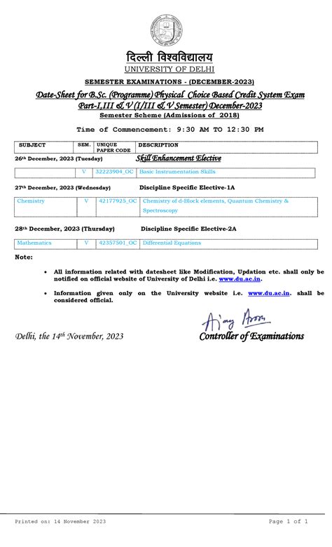 2023 11 14 CBCS BSC(P) 22 Sem - Printed on: 14 November 2023 Page 1 of ...