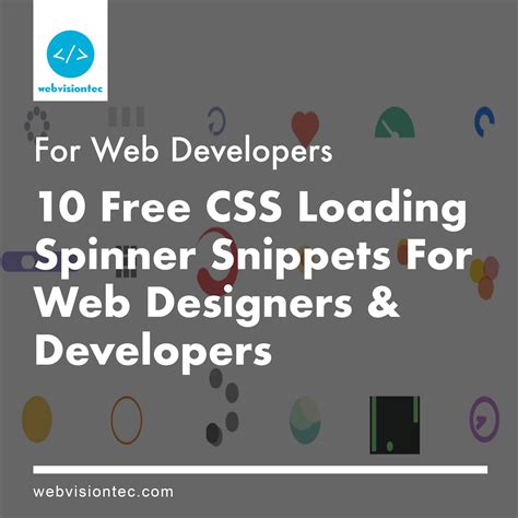 Web Vision Tec - 10 Free CSS Loading Spinner Snippets For... | Facebook