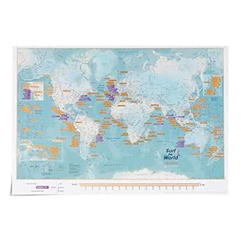 Maps International Scratch The World® Surf Map - 175 Surfing Sites ...