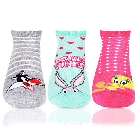 Buy Bonjour Looney Tunes Secret -Length Socks for Women Pack of 3 at ...