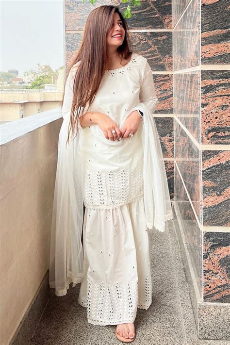Holi Special White Sharara Suit Design 2023 - Anaya Designer Studio