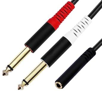 JOMLEY 3.5mm to 1/4 Adapter Cable, 3.5mm TRS Female to Dual 1/4 inch TS ...
