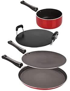Buy Nirlon Non-Stick 4 Piece Gas Compatible PFOA Free Cookware Utensil ...