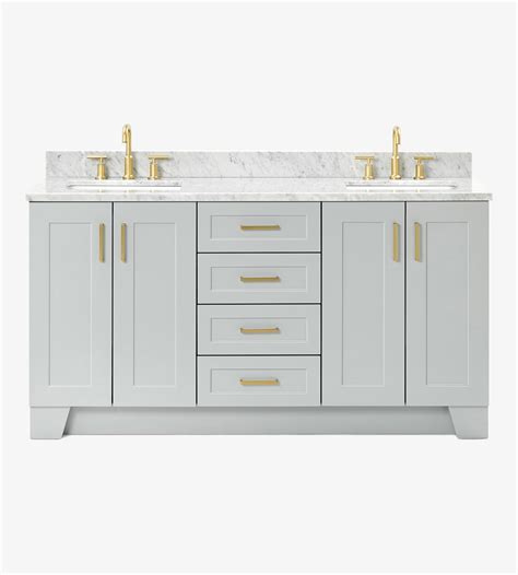 Ariel Taylor 67 Inch Double Rectangle Sink Vanity With Carrara White ...