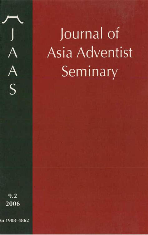 Vol. 9 No. 2 (2006): JAAS - Journal of Asia Adventist Seminary ...