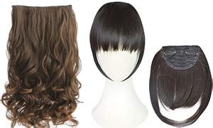 Chanderkash 5Clips Based 24Inchs Curly Extension with 2Clips Fringe ...