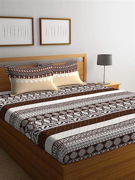 Portico New York Cotton 144 TC Bedsheet (Queen_Multicolour) : Amazon.in ...
