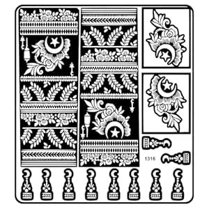 VOORKOMS Engagement Theme Bridal Mehndi Stencil Sticker with Bride ...