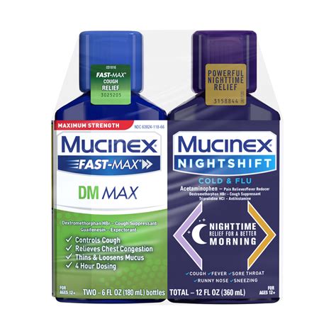 Maximum Strength Mucinex Fast-Max DM MAX + Mucinex Nightshift Cold & Flu Combo | Mucinex USA