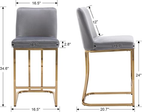 Buy Mid-Century Modern Counter Height Bar Stools with Gold Metal Base ...