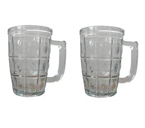 Buy Vyonald Trading Cryastal Transparent Beer Mug Glass 400ml Set (2 ...