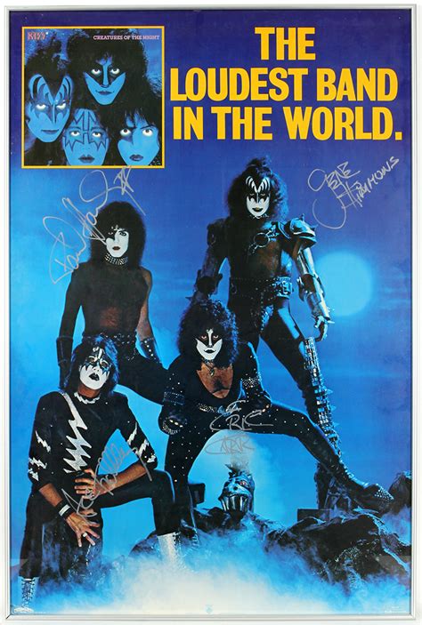 KISS “Creatures of the Night” Vintage Band Signed Poster | Barnebys