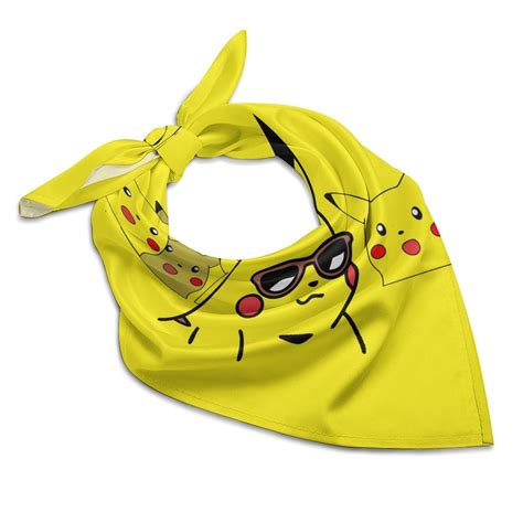 Pokemon-Pikachu Game768 Square Satin Head Scarf Hair Scarves Silk-like ...