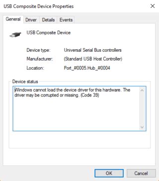 Code 39 Driver Error 的图像结果