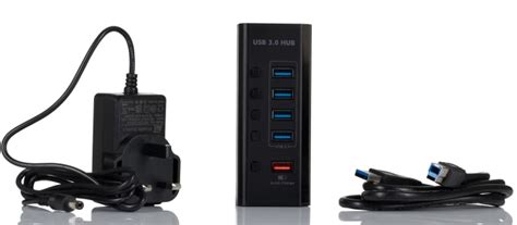 RS PRO | RS PRO 5 Port USB 3.0 USB A Hub, Mains Plug Powered, 115 x 47 ...