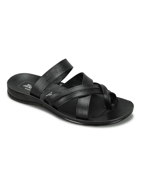 Paragon Men's Slip-on Black Sandals for Men | Comfortable Sole & Durab ...