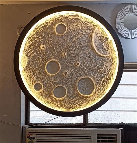 VAS Collection Home Wood Moonlight Wall Mural, Lighted Home Decor ...