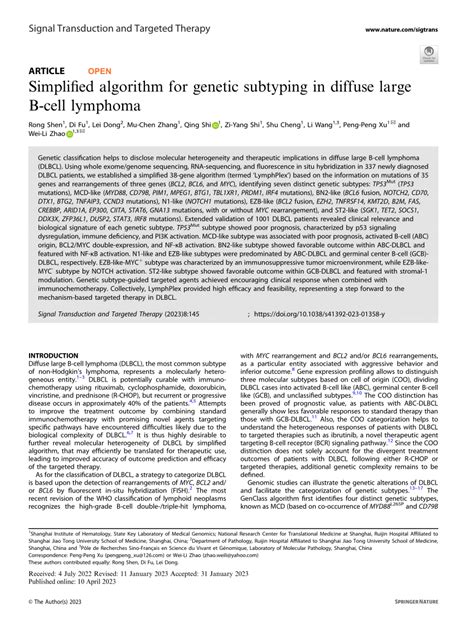Image result for Lymphgen Algorithm