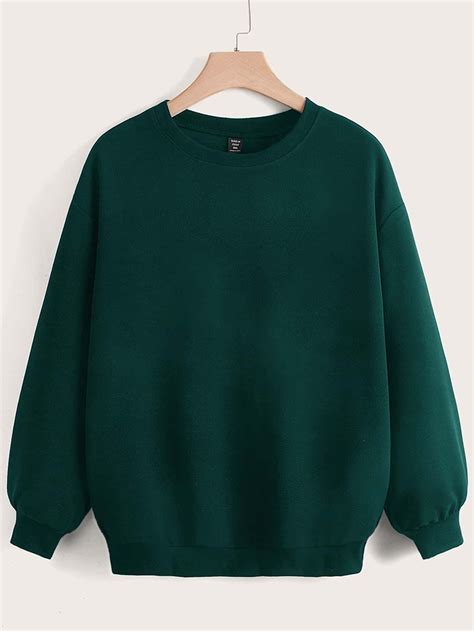 Dark Green Plus Size Pullover