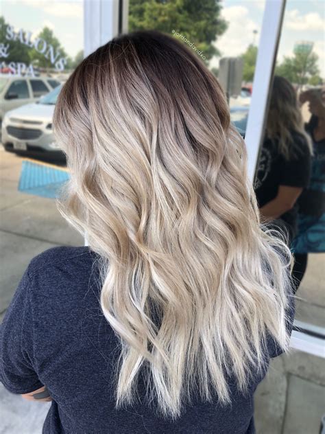 Blonde balayage babylights shadow root rooted | Tan skin blonde hair ...