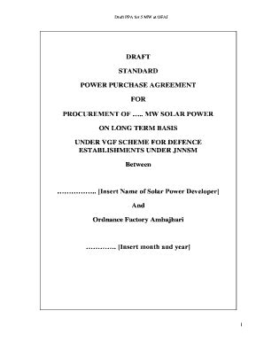 18 Printable Solar Power Purchase Agreements Forms and Templates ...