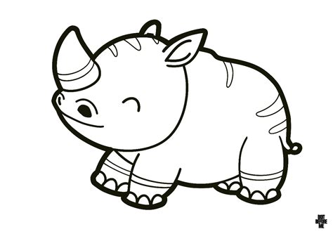 20+ Easy Cute Baby Rhino Coloring Pages for Kids 2025 - Free Printable