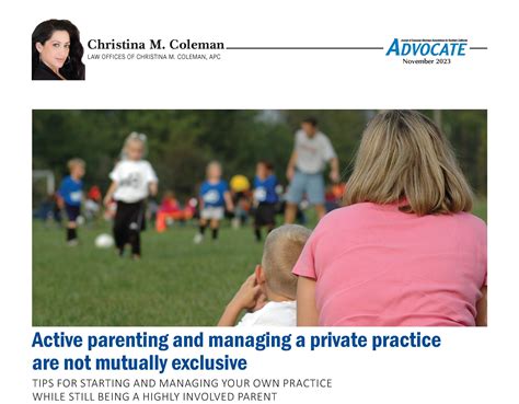 Can you be an active parent and run a private practice? Read Christina ...
