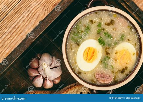 Traditional Polish White Borscht - Zurek, Sour Soup with White Sausages ...
