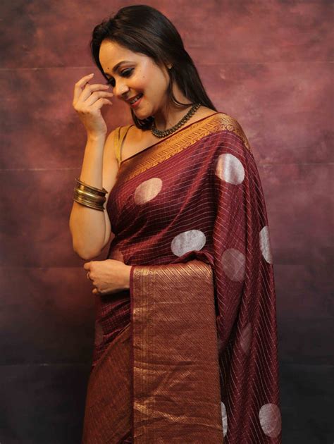Banarasee Handwoven Pure Muga Silk Saree With Sona Rupa Zari Work-Maro
