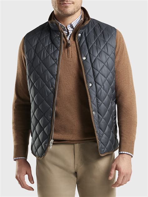 Peter Millar Essex Quilted Traveler Vest Burnt Orange, 60% OFF