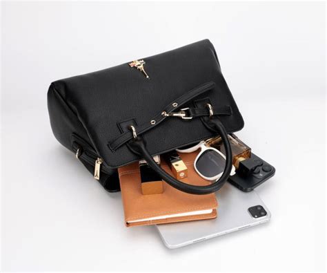 Celia Black Structured Top Handle Satchel