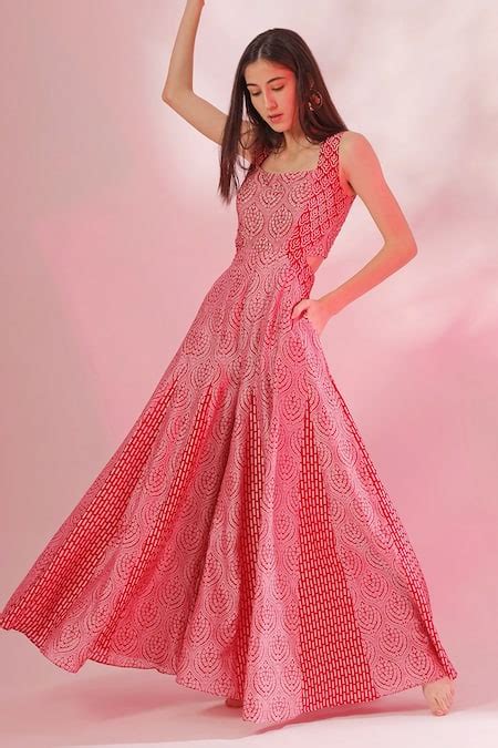 Buy Maroon Chanderi Square Neck Halter Jumpsuit For Women by Mehak ...