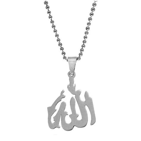 Sullery Religious Islamic Allah Pendant Locket Silver Stainless Steel ...