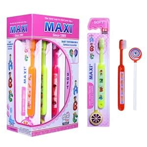 MAXI Abc Baby Manual Toothbrush And Tongue Cleaner-Oral Hygiene Kit For ...