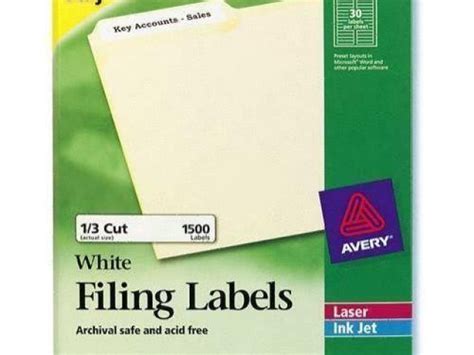 Avery File Folder Labels 5366 Template Avery 5366 White Laser Inkjet ...