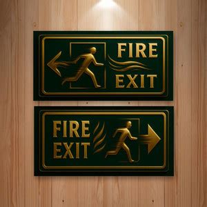 Gaunumaa Fire Exit With Arrow Sign Board For Public Buildings ...