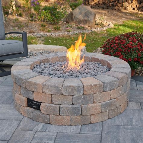 Abbey Bay 51 Inch Round Concrete Propane Fire Pit in Brown by Lakeview ...
