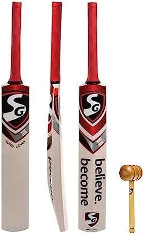 SG Super Cover Grade 5 English Willow Cricket Bat (Size: Size 6,Leather ...