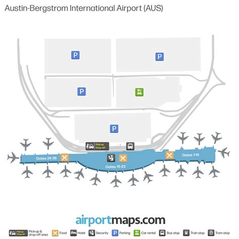 Austin-Bergstrom Airport (AUS) – Terminal Map | Airportmaps.com