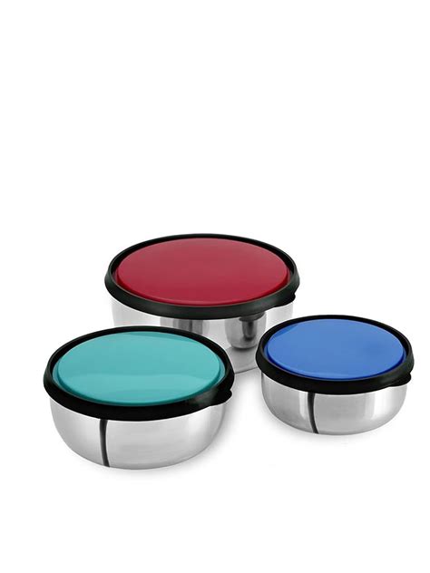 HOMETALES Stainless Steel Kiwi Bowl Storage Jar and Container, Pack of ...