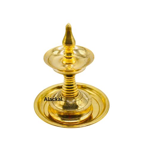 SMALL BRASS LAMP WITH PLATE – Alackal Bell Metals