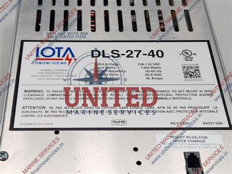 IOTA DLS-27-40 POWER CONVERTER AND CHARGER REV 1602 | United Marine ...