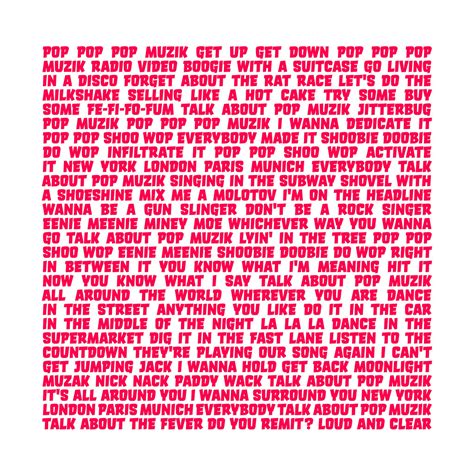 Pop Muzik - M - Lyrics - a photo on Flickriver