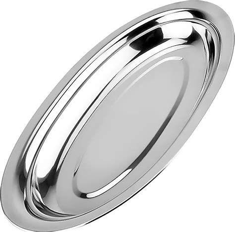 Amazon.com | Chandler Stainless Steel Serving Tray - Oval Silver Food ...