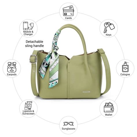 Buy Mochi Women Green Satchel Bag Online | SKU: 66-980-21-10 – Mochi Shoes