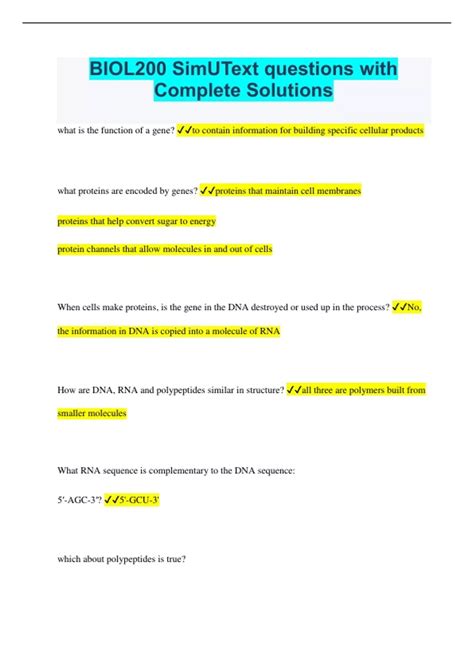 BIOL200 SimUText questions with Complete Solutions - BIOL200 SimUText ...