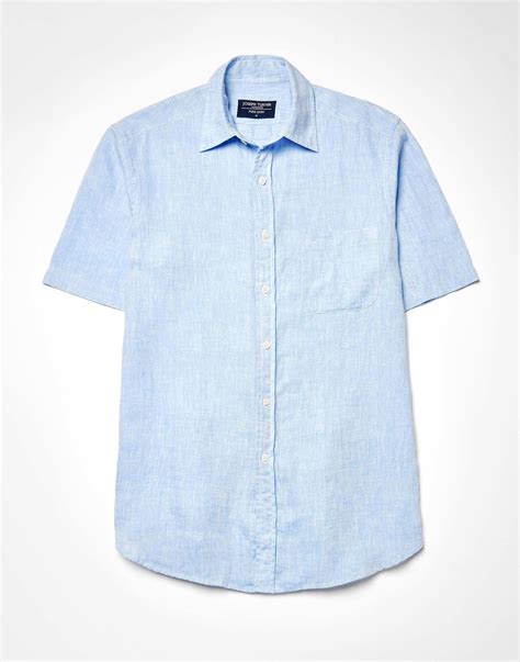 Linen Shirt Short Sleeve - Light Blue
