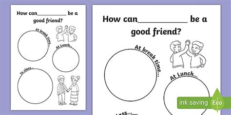 How Can I be a Good Friend Writing Frame (teacher made)