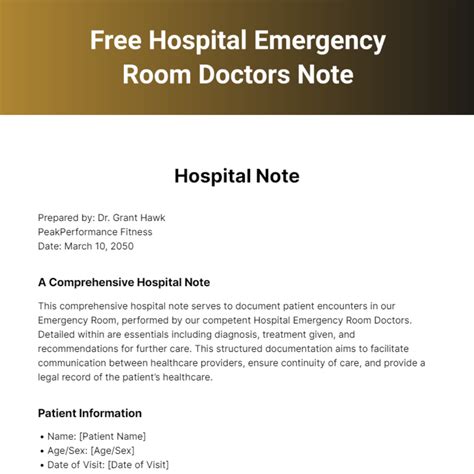 FREE Hospital Note Templates & Examples - Edit Online & Download ...